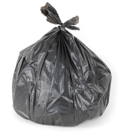 Black clinical waste refuse sack