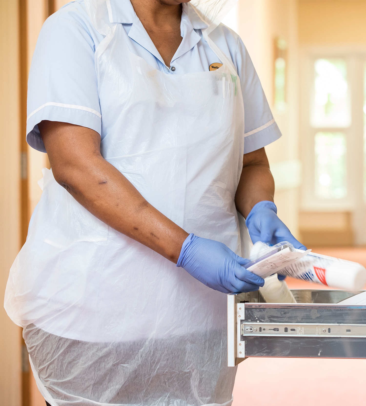 White Disposable Aprons Cromwell Polythene