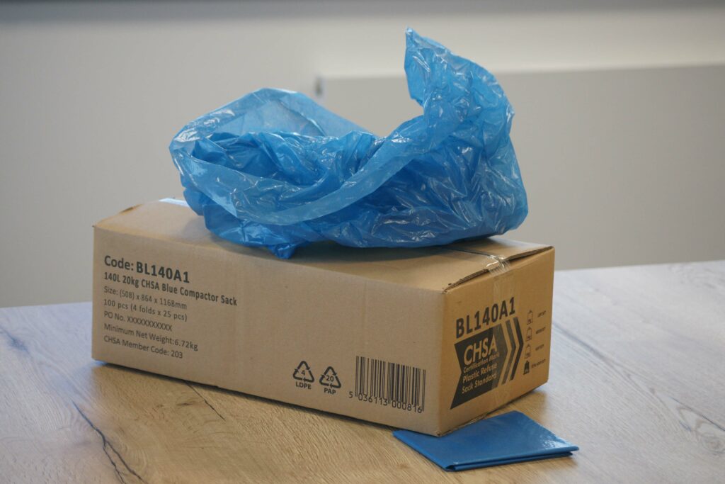 Blue Extra Heavy Duty Refuse Sack - Cromwell Polythene - 01977 686868