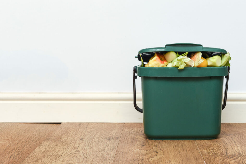 Food Caddies used to help capture and contain organic waste