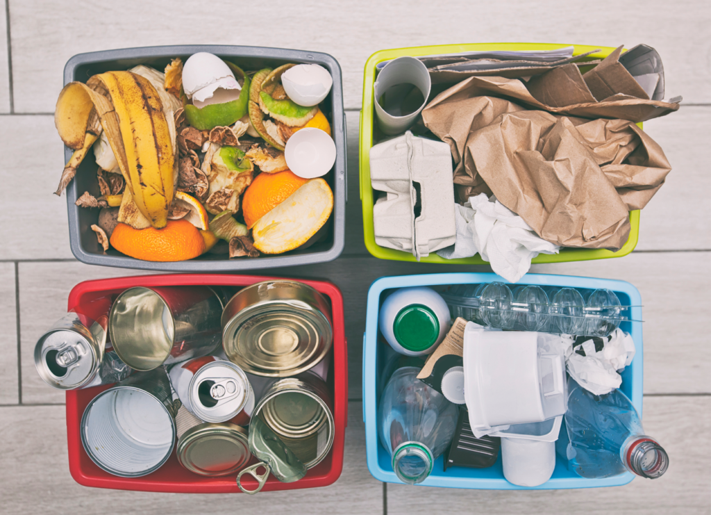 Segregation of Waste and Recycables in different bins