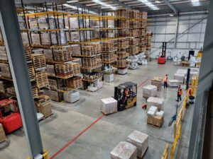 Warehouse Photoshoot - Racking and workers