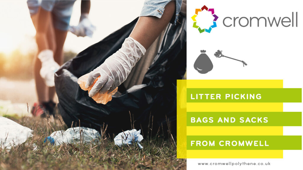 Litter Picking Bags and Sacks ready and available from Cromwell Polythene - 01977 686868
