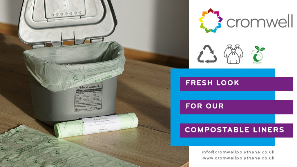 Fresh look for our compostable liners - ideal for food waste collections. order today - 01977 686868