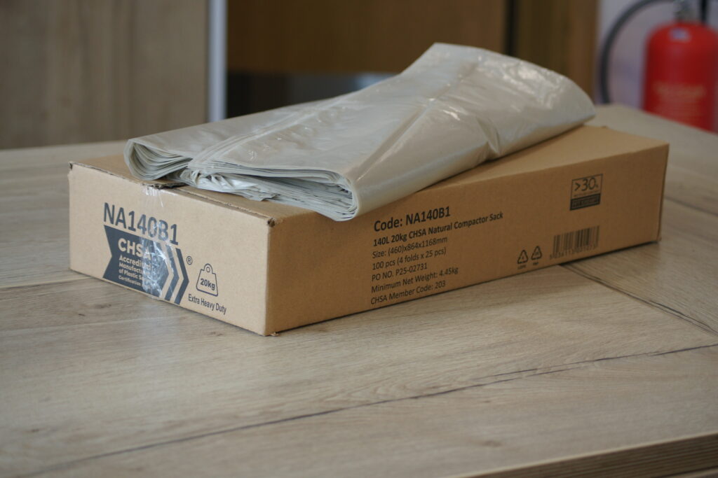Natural recycling sacks available from Cromwell Polythene - 01977 686868
