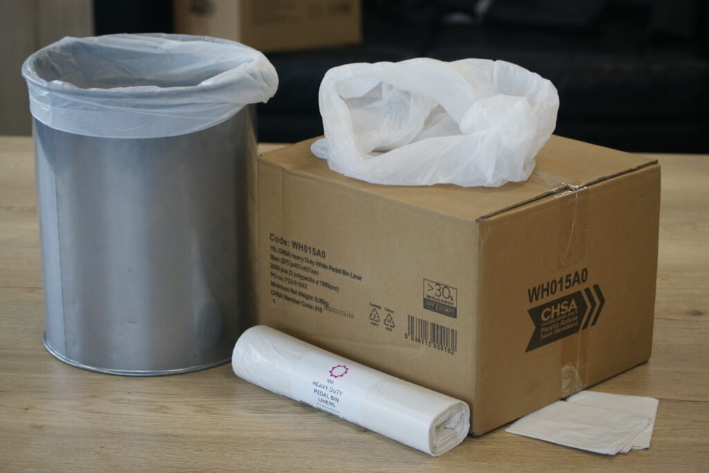 WH015A0 - 15L CHSA Heavy Duty Pedal Bin Liner - Cromwell Polythene Supplier