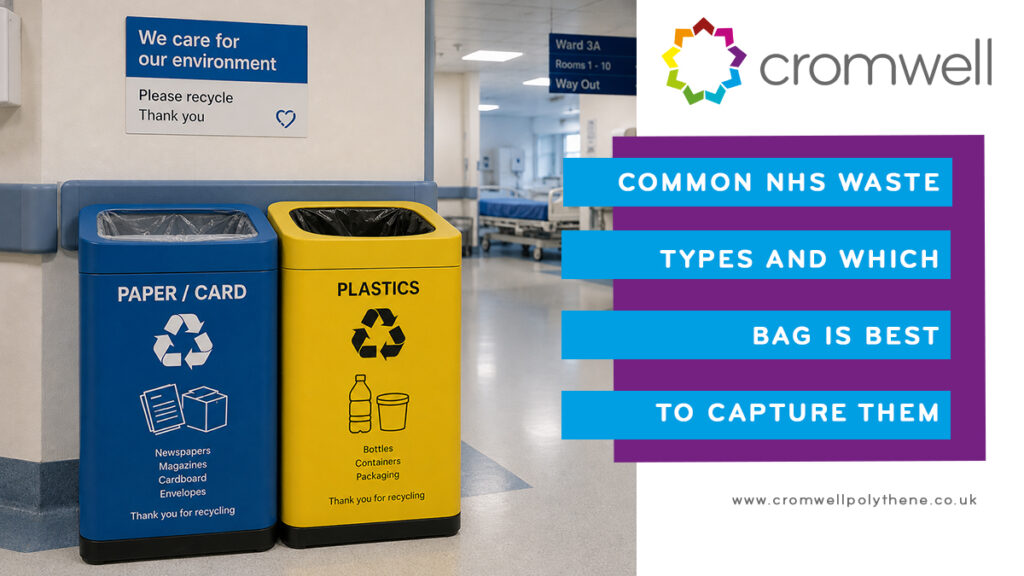 Recycling and waste bags from Cromwell Polythene ideal for NHS Waste - 01977 686868