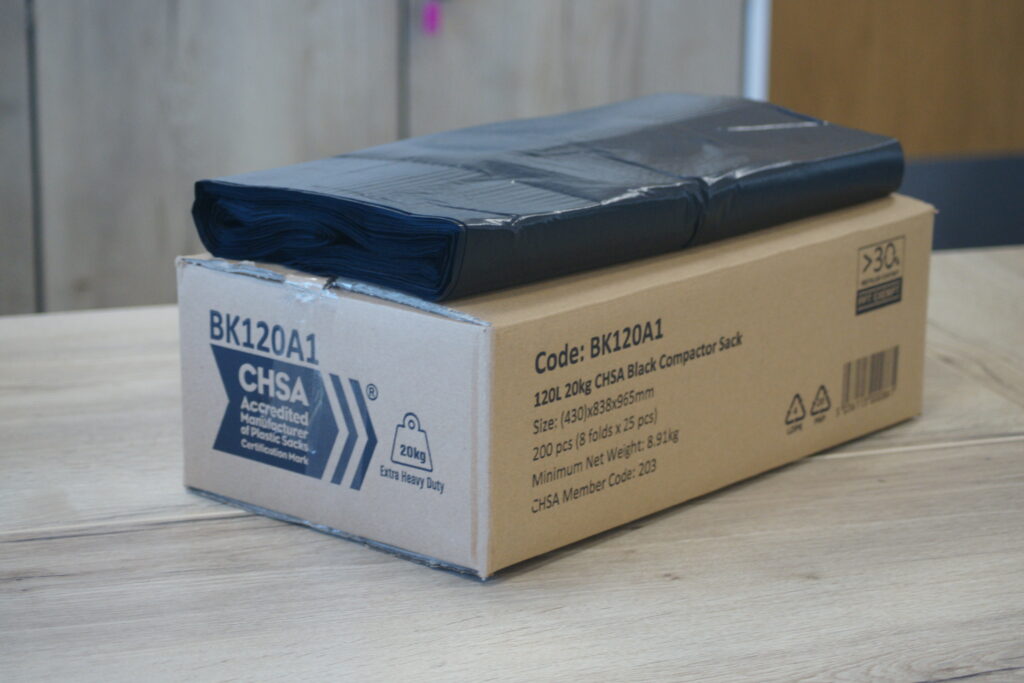 BK120A1 - 120L Black Refuse Sack Available from Cromwell